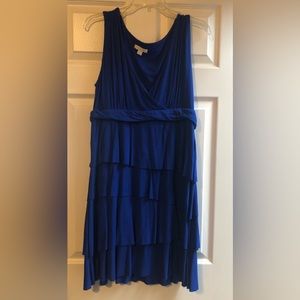 Royal blue. Ruffled layers dress. Stretchy